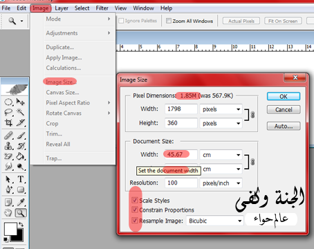 اخواتي كيف احول حجم الصوره ل 400 لما يطلع الcustom وش اكتب فيه عالم حواء